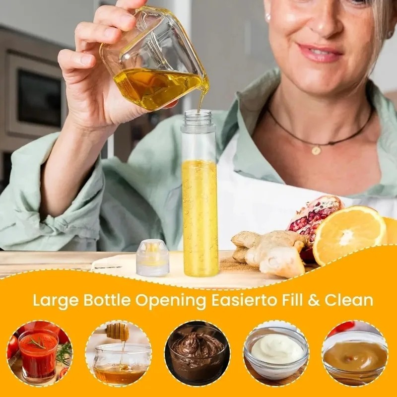 1 / 3 / 5 Chiếc Nhựa Mật Ong Bóp Chai 90ml Mật Ong Salad Hộp Đựng Gia Vị Có Thể Đổ Lại Hộp Bảo Quản