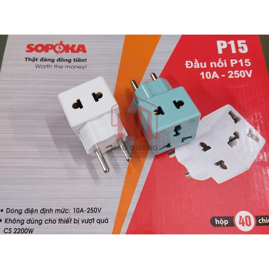 Phích Cắm Đa Năng SOPOKA - Chuyển Đổi 3 Chấu Sang 2 Chấu Hàng Việt Nam Chất Lượng Cao