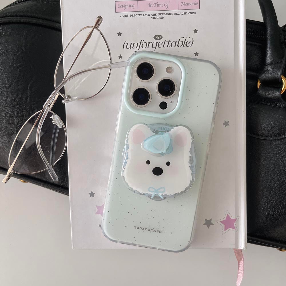 Ốp Lưng Cứng Tương Thích Với iPhone 12 12Pro 12ProMax 13 13Pro 13ProMax 14 14Pro 14ProMax 15 15Pro 15ProMax 16 16Pro 16ProMax Màu Xanh Bắn Mực Họa Tiết Chó Vỏ Nam Châm