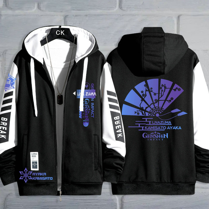 YB1 Áo Khoác Cosplay Kamisato Ayaka từ Genshin Impact - Cardigan Len Unisex Dài Tay