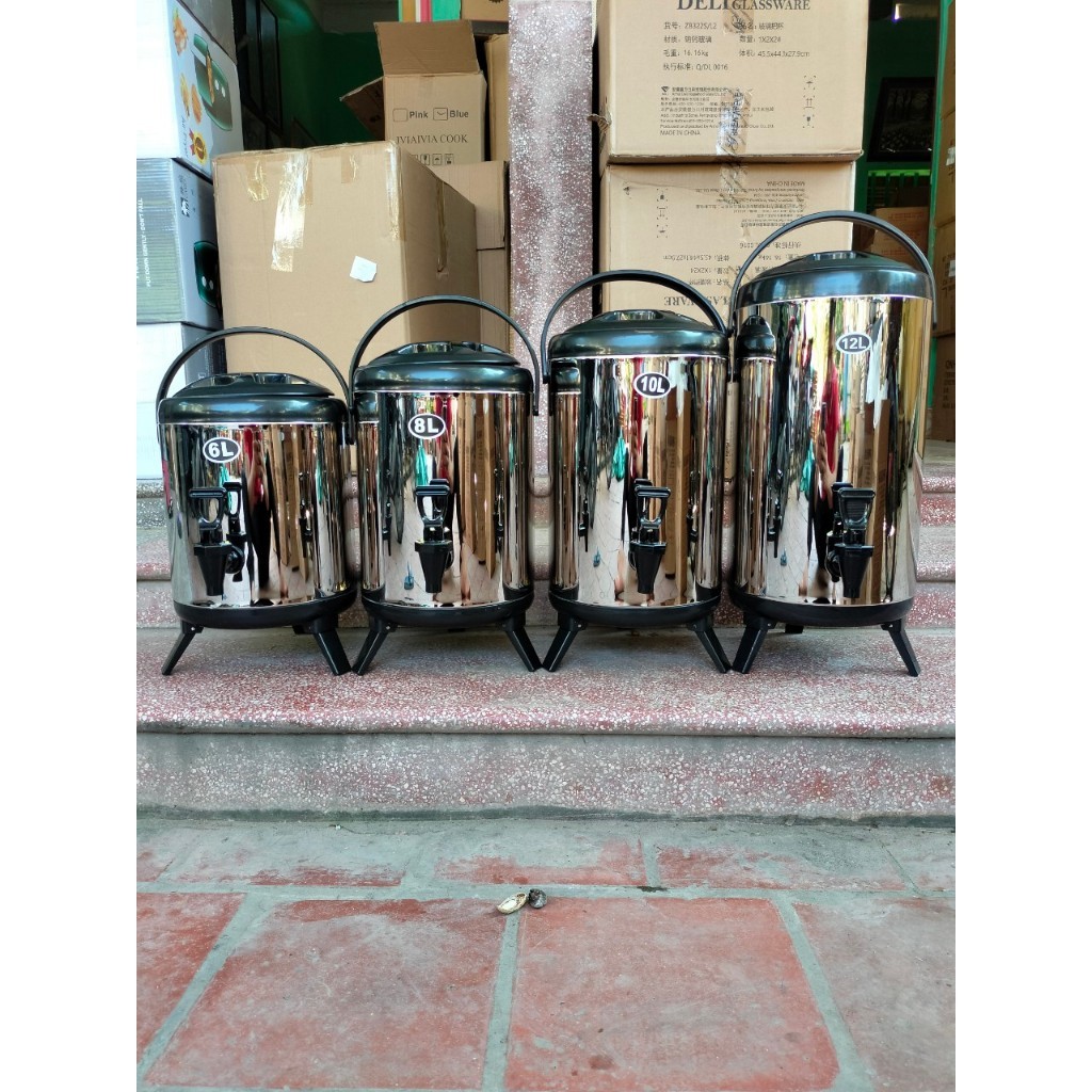 Bình ủ trà giữ nhiệt 12L loại 1 xịn, Bình nước giữ nhiệt inox 304 6L 8L 10L 12L có vòi chuyên dụng pha trà cao cấp