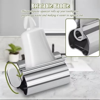 Chắc Chắn Bền Thép Không Gỉ Kem Đánh Răng Bóp Kẹp Di Động Xoay Được Loại Con Lăn Sữa Rửa Mặt Đồ Vệ Sinh Bóp