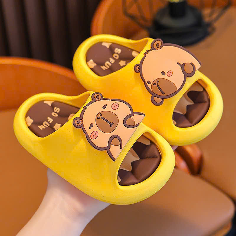 dép đi trong nhà đế mềm chống trượt thời trang mùa hè cho bé gái bé trai PVC êm chân capybara đi biển đi mưa DL169