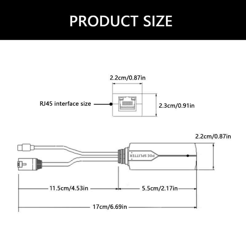 Bộ chia PoE USB C ZYARUKO với đầu ra 48V đến 5V để hỗ trợ phân phối điện hiệu quả 10 100Mbps Gigabit Trans