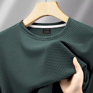 Plus Size Nam lce Lụa Tay Ngắn Cổ Tròn Nửa Tay Oversize Áo Phông Màu Trơn