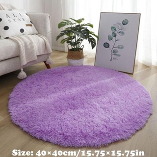 Thảm Tròn ALMA1, Thảm Mềm Mại Sang Trọng 40cm Phòng Khách, Thảm Lông Dày Màu Trơn Chống Trơn Trượt Chất Lượng Cao Cho Phòng Khách Trang Trí Nhà Phòng Ngủ