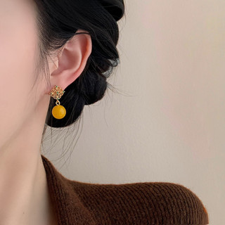 Cung điện cổ điển Bông tai phong cách Trung Quốc mới Thiết kế thích hợp Bông tai họa tiết kim cương cao cấp Bông tai cổ
