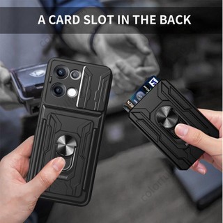 Vỏ Chống Sốc Giáp Cho Oppo Reno 13 Pro 13Pro 13F Reno13F 4G 5G 2025 Đẩy Trượt Ống Kính Máy Ảnh Bảo Vệ Vỏ Điện Thoại Khe Cắm Thẻ Tín Dụng Vỏ Cứng Giá Đỡ Giá Đỡ Mặt Sau