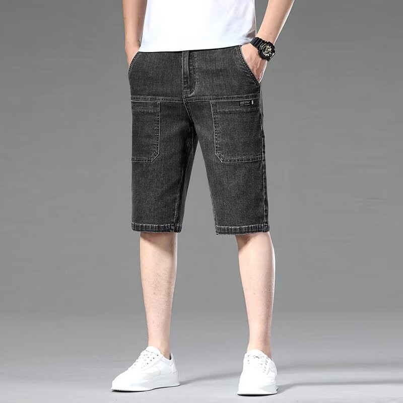 Quần Jean Nam Quần Short Mùa Hè Co Giãn Giặt Quần Short Rời Thường Ngày