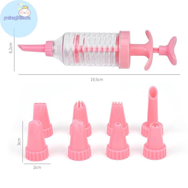 Pufangbliss 8 Vòi Phun Ống Bằng Nhựa Kem Nướng Dụng Cụ Bánh Ngọt VN