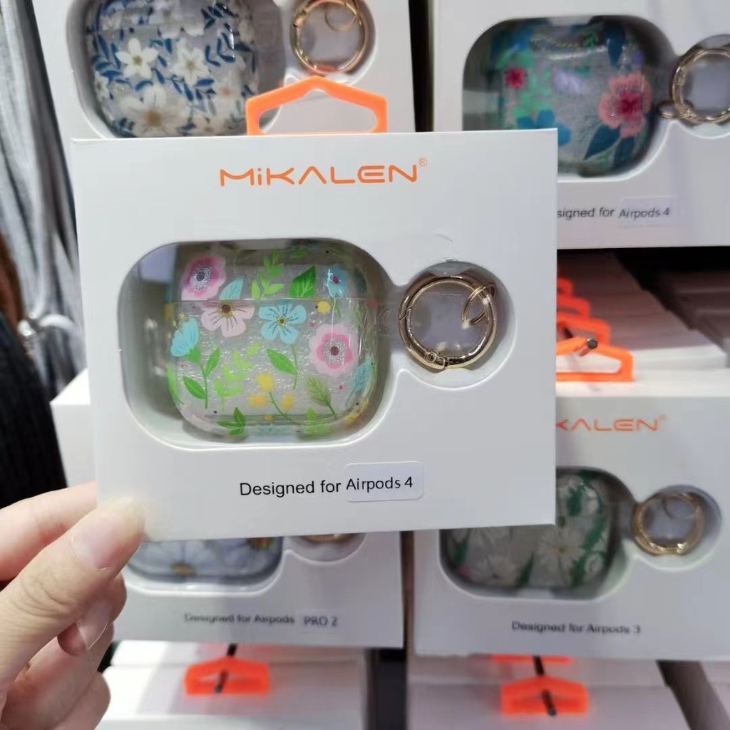 Mikalen / mikalen Airpods 4 Vỏ bảo vệ Vỏ bảo vệ Hoa biển Hoa nữ Xiaohongshu Vỏ bảo vệ tai nghe trọn gói thế hệ thứ 4