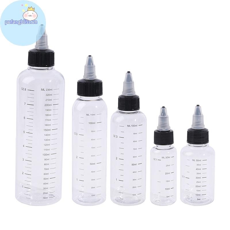 Pufangbliss 30ml-250ml Nhựa PET Dung Tích Lỏng Chai Nhỏ Giọt Sắc Tố Hộp Mực VN