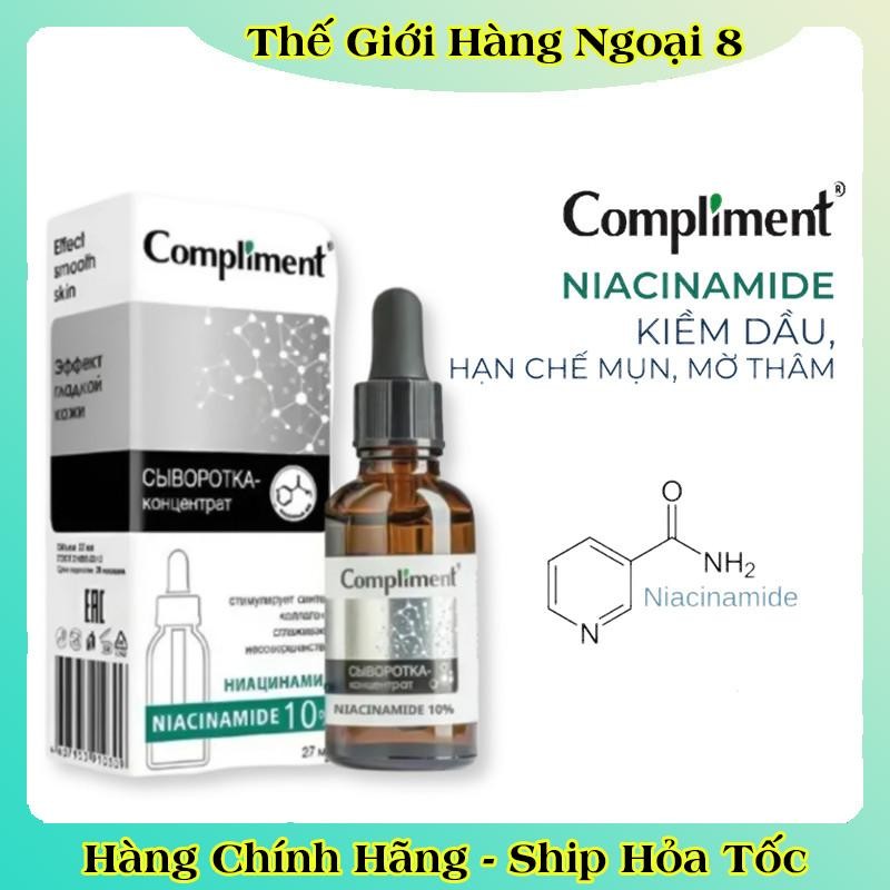 [VỎ TRẮNG DATE MỚI] Serum Compliment 10% Niacinamide kiềm dầu, ngừa mụn, mờ thâm 27ml của Nga