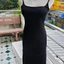 Đầm 2 dây body nữ cột lưng phối nơ form dài có mút Dress Women Thun Sen Voi Đen Thun Voan