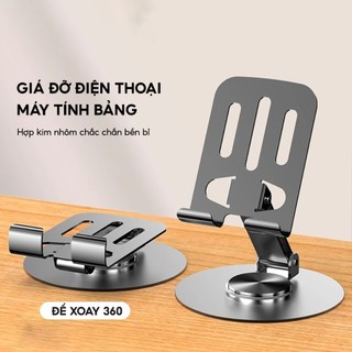 Giá Đỡ Điện Thoại Máy Tính Bảng Xoay 360 Hợp Kim Nhôm, Kệ Điện Thoại Xem Phim Livestream SUNND