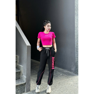 Bộ thể thao tập gym, yoga, aerobic, chạy bộ, đánh bóng, áo croptop - quần jonger cá tính