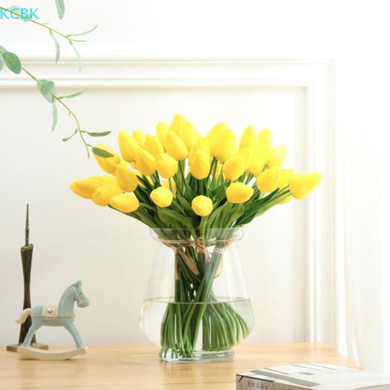 [Kc] Hoa Tulip nhân tạo Bó hoa giả cảm ứng thực sự Trang trí tiệc cưới tại nhà [BK]