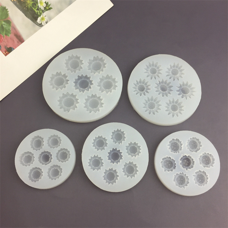Hoa Hướng Dương Fondant Bánh Khuôn Làm Bánh Silicon Khuôn Socola Handmade DIY Thạch Cao Nến Epoxy Khuôn Nhựa