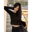 Pure Desire Sweet and Spicy Hollow out Back-Exposed Long-Sleeved T-shirt Women's Autumn Design Sense Back Strap All-Matching Short Bottoming Shirt Ins 646e