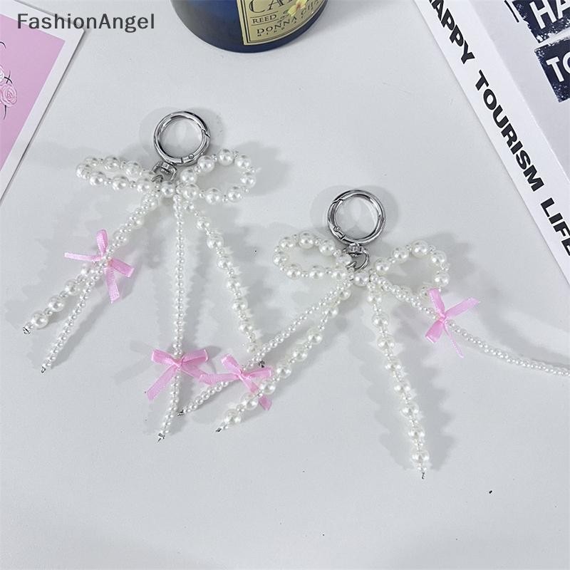 Fashionangel Ngọt Ngào Ngọc Trai Nơ Móc Khóa Trái Tim Mặt Dây Chuyền Móc Khóa Thẩm Mỹ Chìa Khóa Cho Bé Gái Túi Mặt Dây Chuyền Phụ Kiện VN