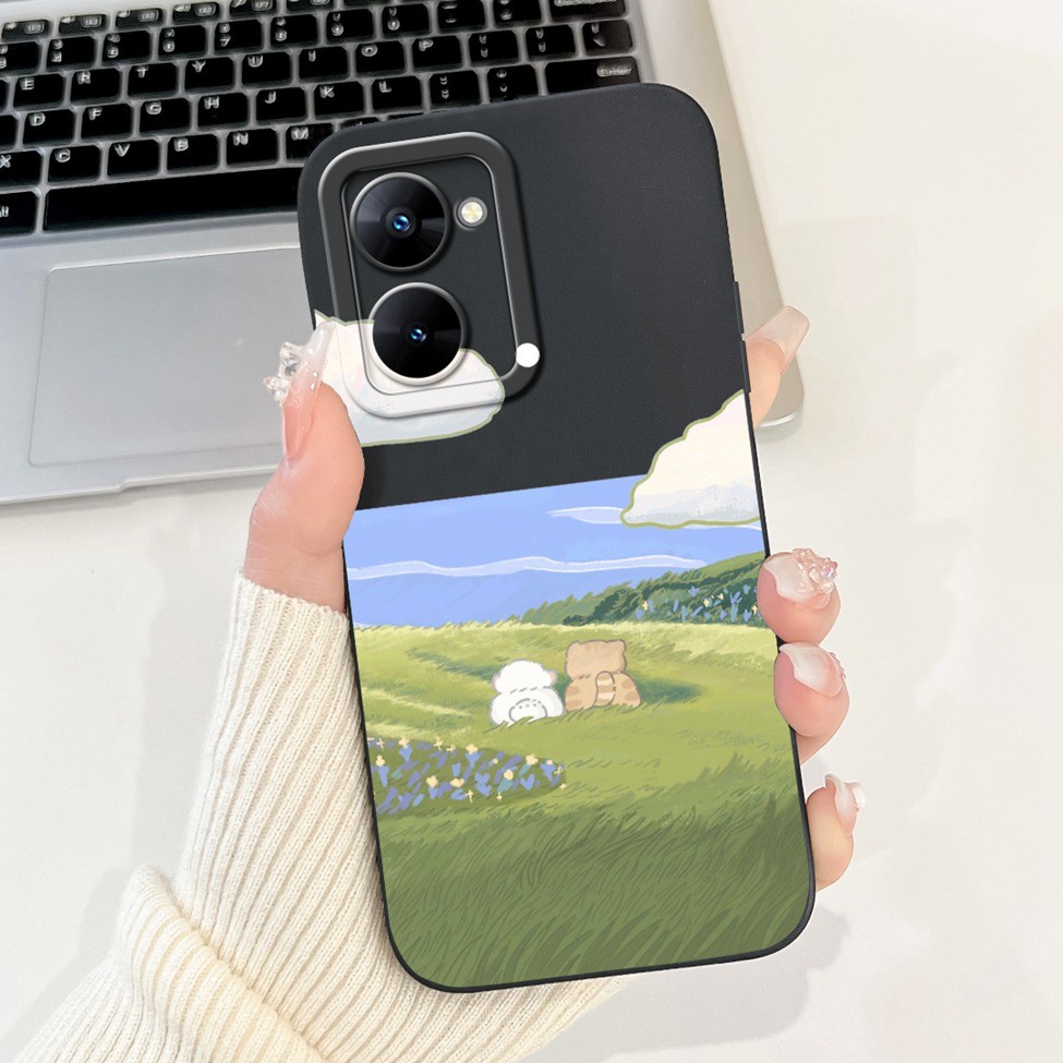 Dành Cho Realme V30 RMX3619 Dành Cho Realme V30T RMX3618 Ốp Lưng Thời Trang Thoáng Mát Ngộ nghĩnh Hoạt Hình Dễ Thương Thẩm Mỹ Ốp Lưng Điện Thoại