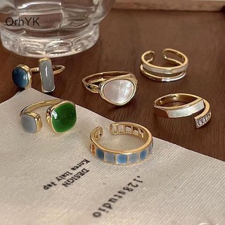Nhà Máy Thời Trang Vintage Nhiều Màu Sắc Nhỏ Giọt Glaze Mở Nhẫn Cho Nữ Thiết Kế Mới Tính Khí Kim Loại Hình Học Vòng Tròn Trang Sức Phụ Kiện QrhYK