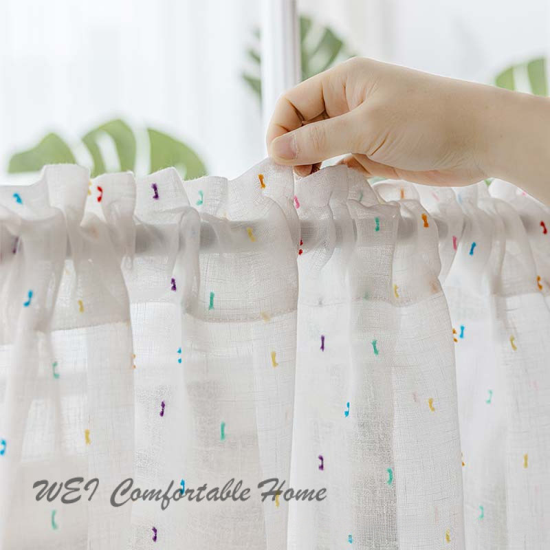 Phòng Trẻ Em Màn Hình Cửa Sổ Dễ Thương Nửa Rèm Phòng Ngủ Cửa Sổ Vịnh Đục Lỗ Chống Bụi Vỏ Sách Rèm Xấu xí Rèm Cà Phê Có Thể Tùy Chỉnh