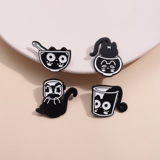 Hoạt Hình 50 Đen Mèo Huy Hiệu Men Trâm Cài Ba Lô Thời Trang Phụ Kiện Quần Áo Trang Sức Quà Tặng Cho Bạn Bè