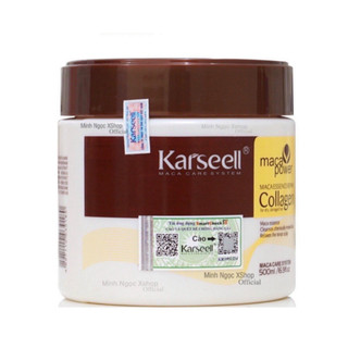 Hấp ủ tóc phục hồi siêu mượt Collagen Karseell Maca 500ML, tóc đẹp chuẩn salon