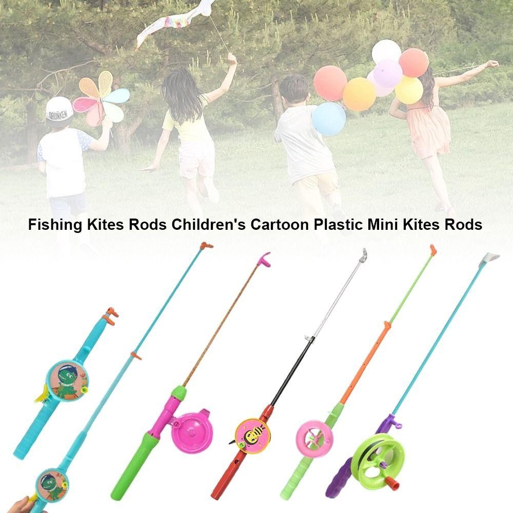 Cần câu cá trẻ em HOBBYIN, Cần câu Mini hoạt hình 38cm / 58cm / 80cm, kiểu dáng đa dạng co giãn với cần câu dây 50 mét cho quà tặng trẻ em