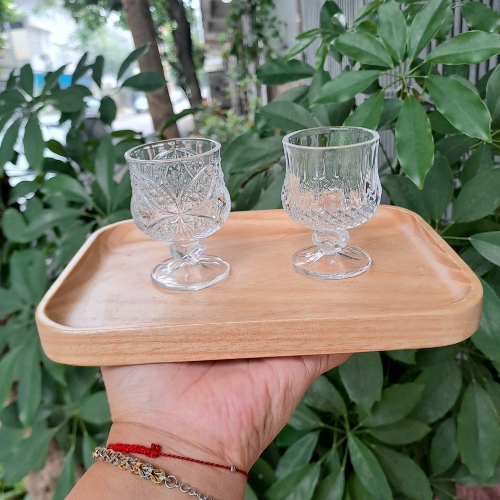 Ly thủy tinh pha lê uống rượ.u trắng dung tích 45ml sang trọng