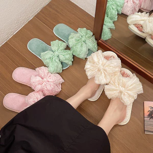 Thời Trang Nơ Sang Trọng Nhà Đế Bằng Thoải Mái Dép Nữ