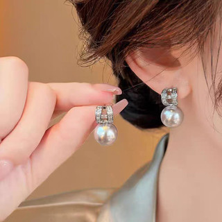 Phong Cách Pháp Kim Cương Đính Kim Cương Bông Tai Ngọc Trai Thời Trang Sang Trọng Nữ Niche Bông Tai Ánh Sáng Sang Trọng Cao Cấp Phí