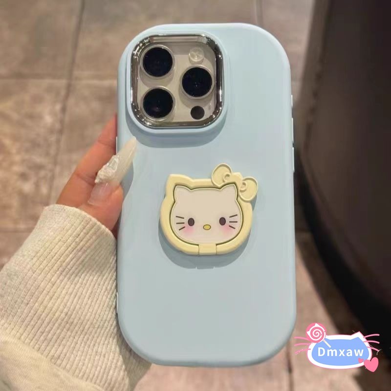 Ốp Điện Thoại Kitty Cat Bow Stand Cho Samsung Galaxy S25 S24 S23 S22 Plus Ultra S21 S20 FE Lite Vỏ Mèo Kitty Có Giá Đỡ Vỏ Mềm Chống Sốc