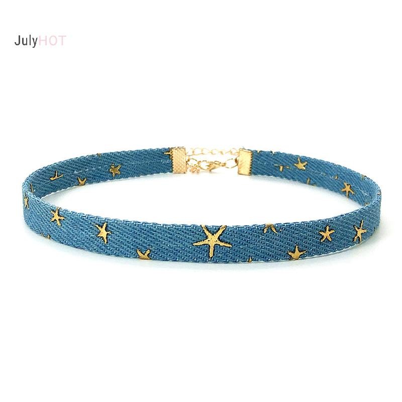 Julyhot Hợp Thời Trang Xanh Denim Gothic Goth Punk Ngôi Sao Vòng Cổ Choker Cá Tính Vintage Xương Đòn Dây Xích Dành Cho Nữ Trang Sức Thời Trang Phụ Kiện Massivedeals
