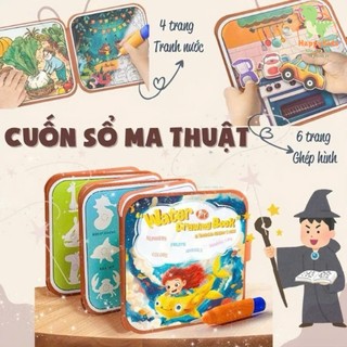 Đồ Chơi Cuốn Sổ Ma Thuật 2 Trong 1 - Tranh Tô Màu Nước Tự Xóa Kèm Bóc Dán Có Thể Tháo Ra Và Dán Lại Đa Dạng Chủ Đề ChoBé