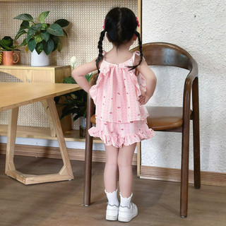 [8-22kg] Set Bộ Hè Mát 2 Dây Phối Bèo Xinh Cho Bé Gái Chất Đũi Mềm Mát