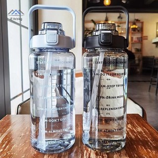 ELBBKG 2 Lít Nhựa Ống Hút Nước Lớn Di Động Du Lịch Thể Thao Thể Dục Cốc Giá Trị Cao Big Fat Cup Người Lớn Đa Năng Mới