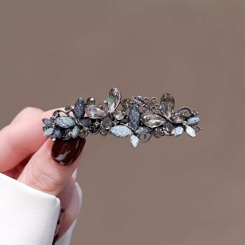 MAUROPOLI [Sẵn Sàng] Kẹp Tóc Bướm Cổ Tích Công Nghiệp Nặng Đầu Lưng Tính Khí Pháp Nữ Nửa Đầu Tóc Phụ Kiện Cao Cấp Cảm Giác Mùa Xuân Đen Kẹp