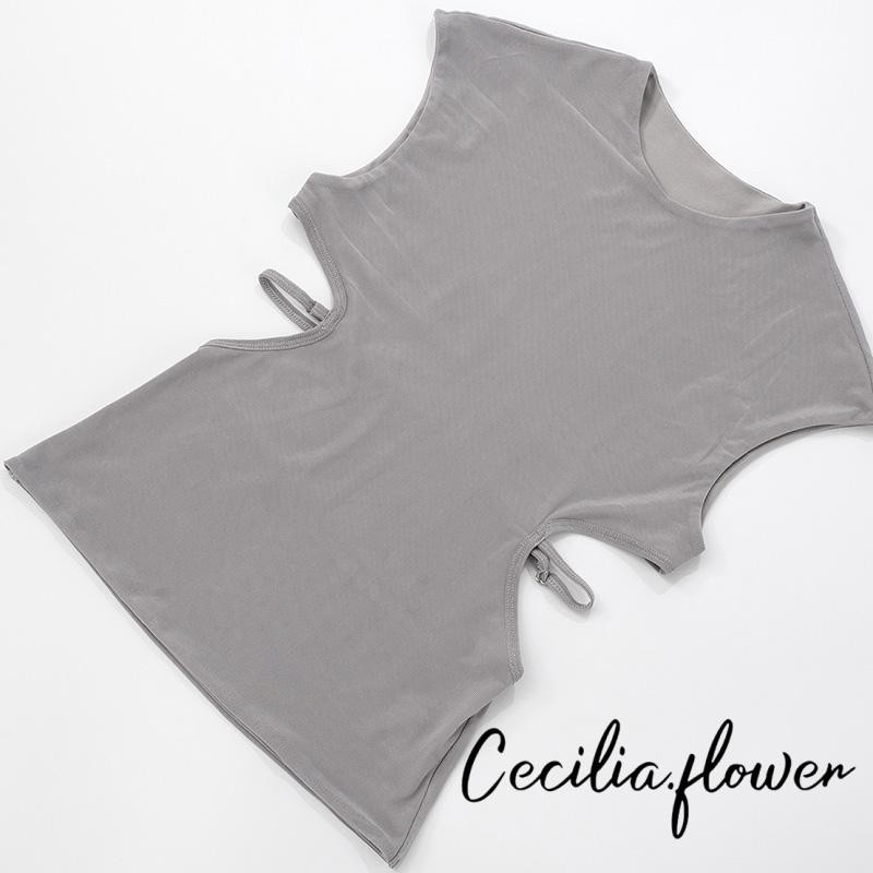 Áo thun nữ không tay thời trang bên trơn rỗng cổ tròn Slim Fit cho mùa hè