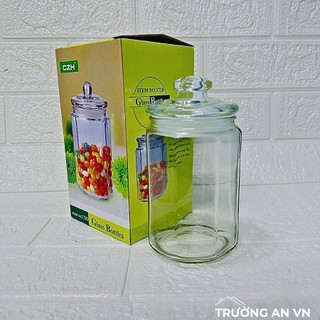 Hũ Lục Giác Thủy Tinh Dày Đẹp Có Nắp Đậy Kín Dung Tích 550, 990, 1500, 2000ml - Hũ Đựng Thực Phẩm - Trường An VN