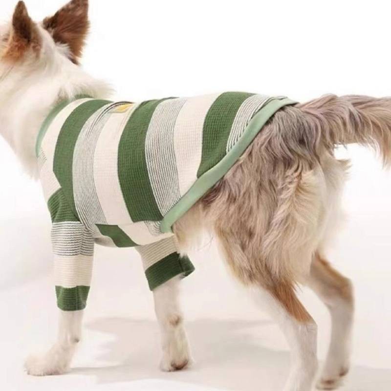 【Ready Stock】 Fashion Stripes Pet Vest Applicable to a Variety of Medium-Sized Dog Border Collie Retro Classic Look Dog Clothes Summer Thin ssRg