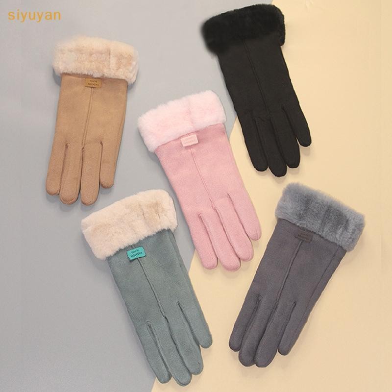 Siyuyan Thời Trang Nữ Thu Đông Dày Sang Trọng Găng Tay Dễ Thương Ấm Áp Găng Tay Full Ngón Màn Hình Cảm Ứng Ngoài Trời Găng Tay Thể Thao Găng Tay Nữ VN