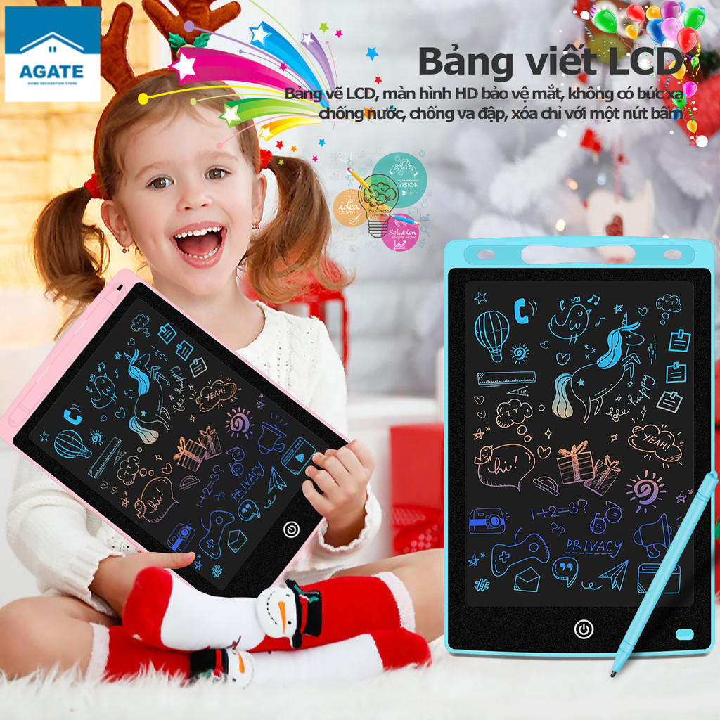 Pin Bảng viết bảng vẽ tự xóa điện tử 3D bảng viết vẽ thông minh 8.5 inch -12 inch