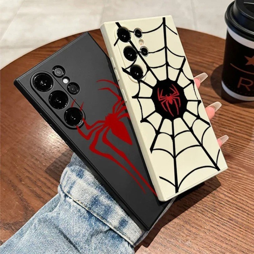 Dành Cho Samsung Galaxy S25 Plus S25 Ultra S24 FE A06 A16 M15 M55 M13 M31 M51 M14 Ốp Điện Thoại Mềm Phong Cách Retro Chống Rơi Có Họa Tiết Người Nhện Vỏ Bảo Vệ