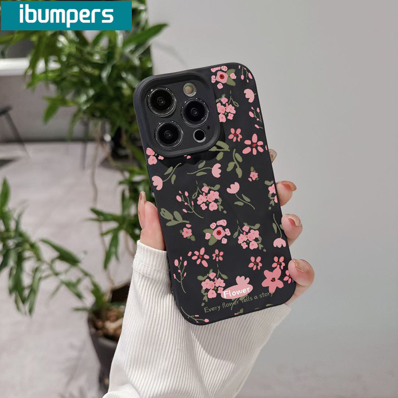 ibumpers Ốp Lưng iPhone Xinh Hàn Quốc Hoa In Hình Ốp Điện Thoại Silicon Mềm Chống Sốc Chống Bẩn Cho Iphone 16 15 14 12 13 11 Pro Max IP 7 8 Plus X XS XR