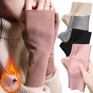 Găng tay không ngón thời trang Ấm áp linh hoạt Dễ viết Màn hình cảm ứng Găng tay nhung Đức