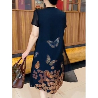 Váy trung niên cho mẹ ,Đầm trung niên cho mẹ ,  ĐXT- ĐỎ ĐEN , đi chơi dự tiệc sang trọng cao cấp chất liệu thun co giãn