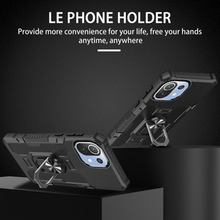 Dành Cho Xiaomi Mi 11 Lite 5G / 11 Lite 5G NE Ốp điện thoại PC Cứng Mềm TPU Cạnh Bảo Vệ Camera Giá Đỡ Nhẫn Chân Đế Chống Sốc Mỏng Bao