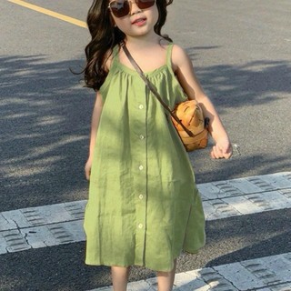 V11-[tomnaukids] Váy 2 dây có túi cho bé gái - Size 12-38kg